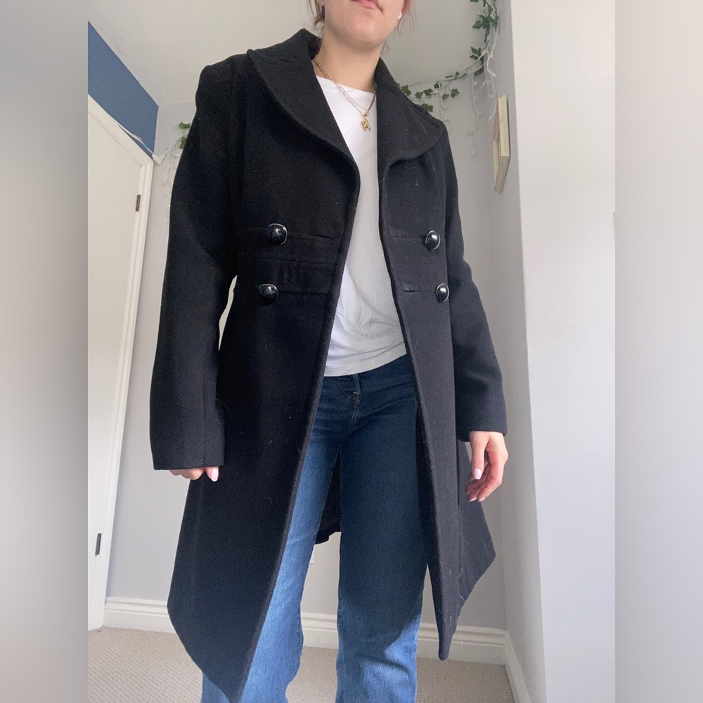 KENNETH COLE Black Pea Coat